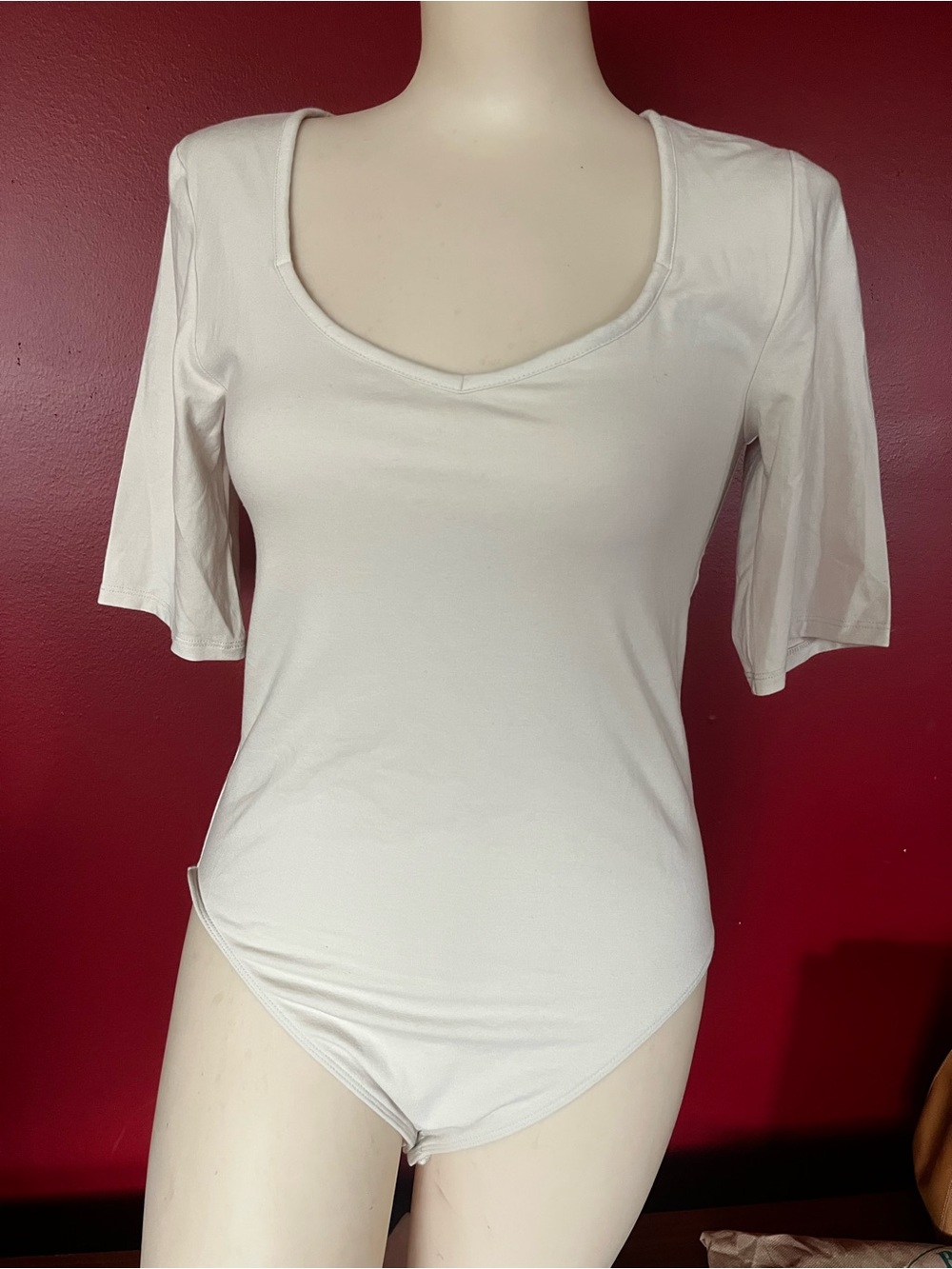Like New Old Navy Cream Scoop Neck Women's Bodysuit
